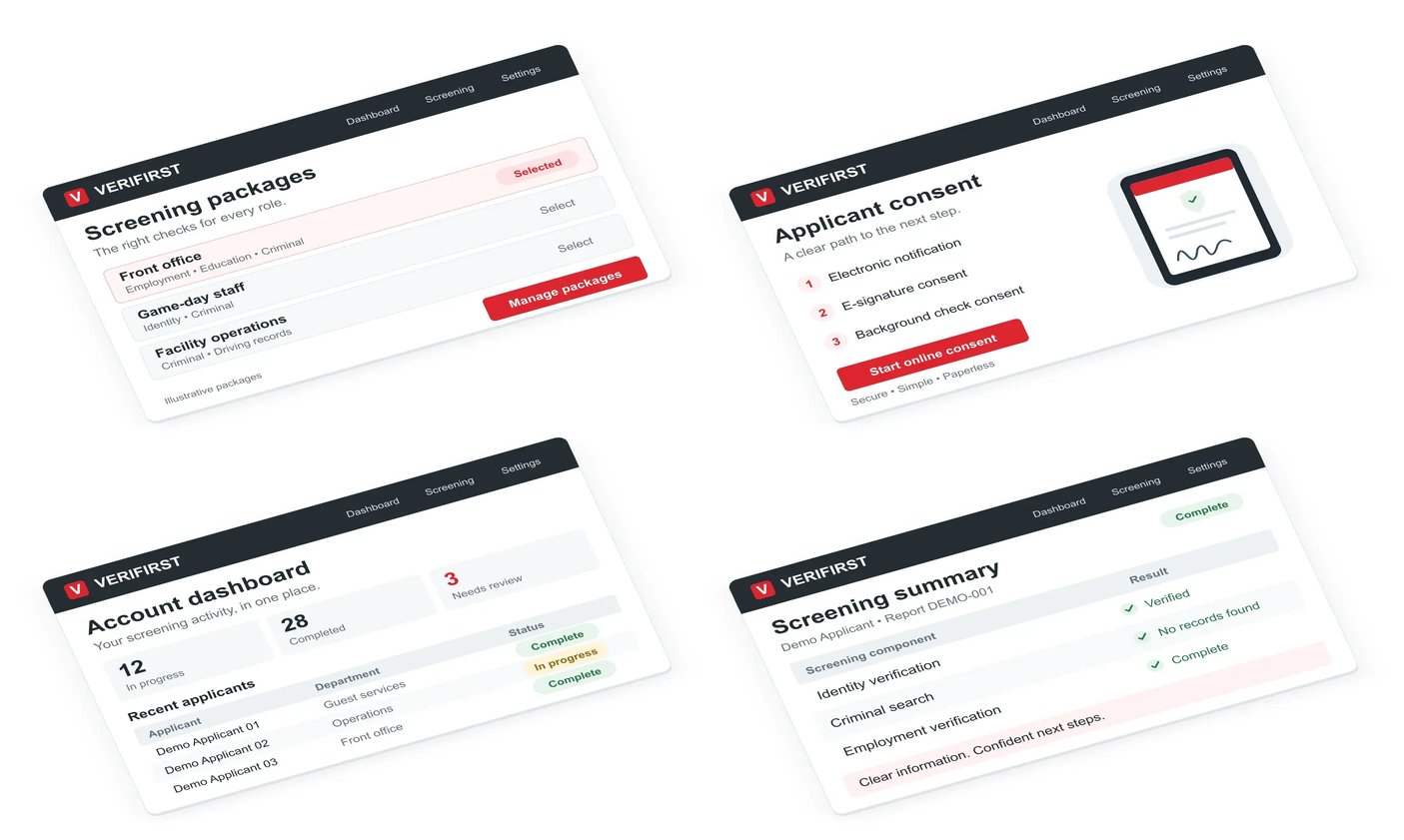 VeriFirst Sports Teams Background Check Platform